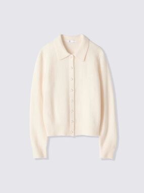NWT cozy cream polo cardigan GU